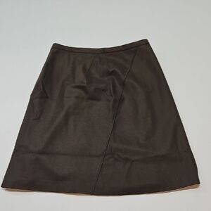 Harve Benard Sport Dark Brown A-Line Skirt Wool/Lana